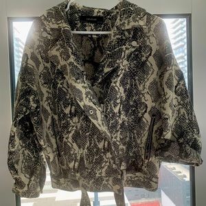 ZARA OVERSIZED SNAKESKIN MOTO JACKET